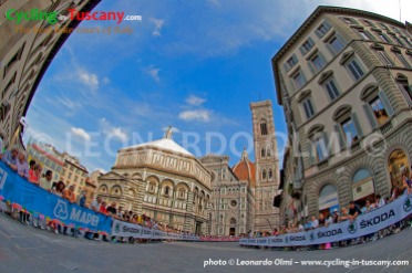 Italy, Tuscany, Florence, Duomo square, 2013 Cycling World Championship